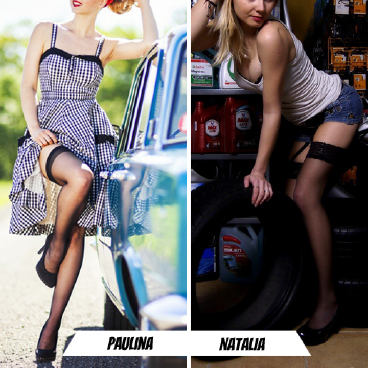 Pończochy zmotoryzowane: Paulina VS Natalia